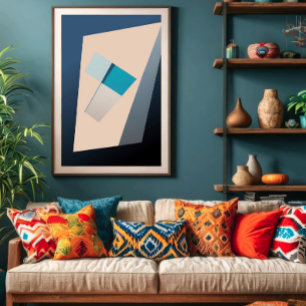 Balans in blauw poster