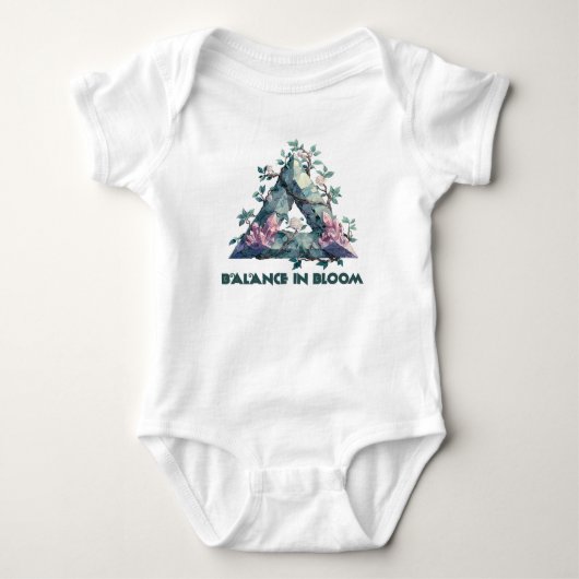 Balans in Bloom – Geometrische Crystal & Floral Ba Romper (Voorkant)