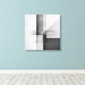 Balans in contrast – minimalistische grijsschaal canvas afdruk (Insitu (Houten vloer))