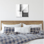 Balans in contrast – minimalistische grijsschaal canvas afdruk (Insitu (Slaapkamer))