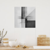 Balans in contrast – minimalistische grijsschaal poster (Keuken)