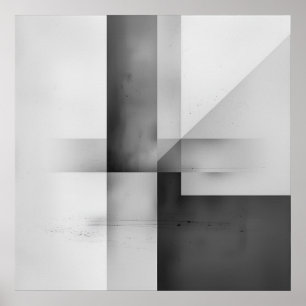 Balans in contrast – minimalistische grijsschaal poster