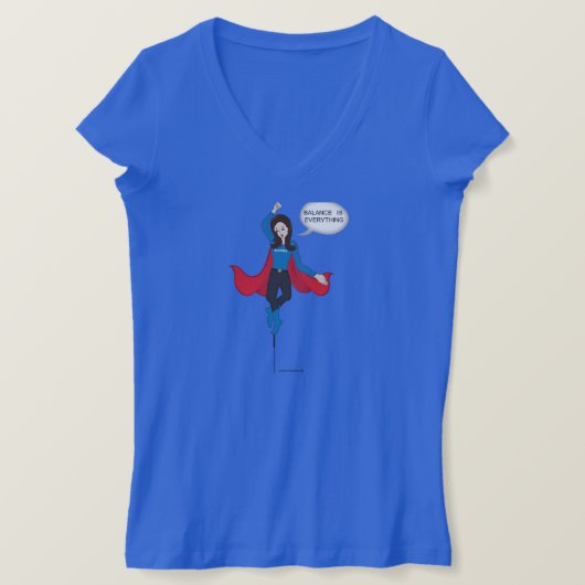 'Balans is alles' Cartoon T-shirt (Design voorkant)