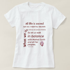 Balans met Moeder Aarde Indiaanse prijsopgave T-shirt