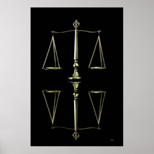 Balans na reflectie poster