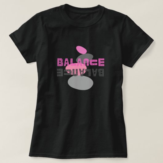 Balans roze en grijs t-shirt (Design voorkant)