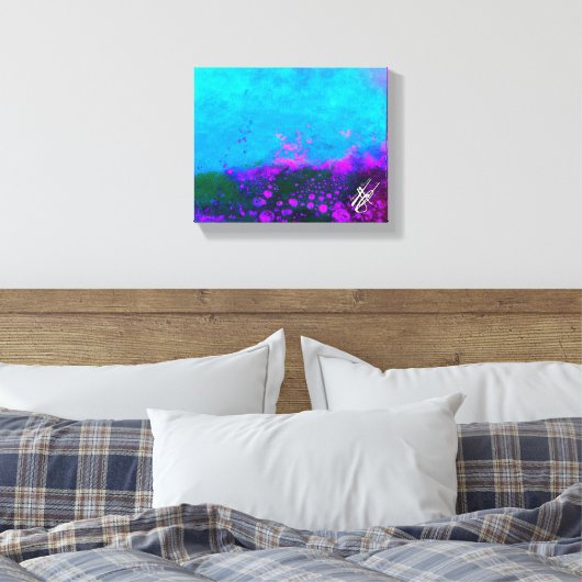 Balans Turquoise Paars Abstract Canvas Afdruk (Insitu (Slaapkamer))