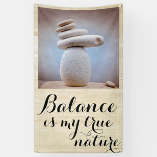 Balans tussen Stones Square + jouw tekst & ideeën Spandoek