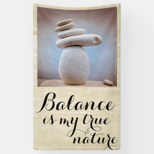 Balans tussen Stones Square + jouw tekst & ideeën Spandoek (Verticaal)