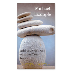 Balans tussen Stones Square + jouw tekst & ideeën Visitekaartje Magneet