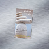 Balans tussen Stones Square + jouw tekst & ideeën Visitekaartje Magneet (Voorbeeld)