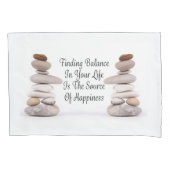 Balans van het leven, bevroren stenen slogan canva kussensloop (Voorkant)