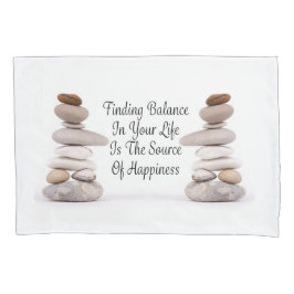 Balans van het leven, bevroren stenen slogan canva kussensloop