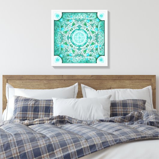 Balans van Natuur Healing Mandala Canvas Afdruk (Insitu (Slaapkamer))