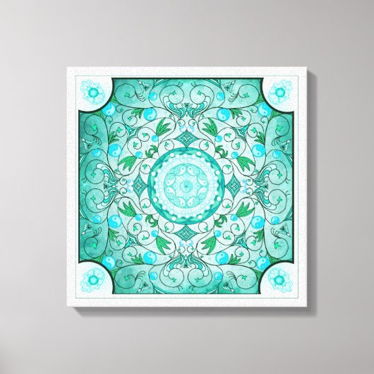 Balans van Natuur Healing Mandala Canvas Afdruk (Voorkant)