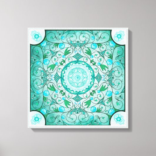 Balans van Natuur Healing Mandala Canvas Afdruk (Voorkant)