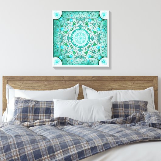 Balans van Natuur Healing Mandala Canvas Afdruk (Insitu (Slaapkamer))