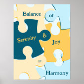 Balans van sereniteit & vreugde = harmonie puzzels poster (Voorkant)