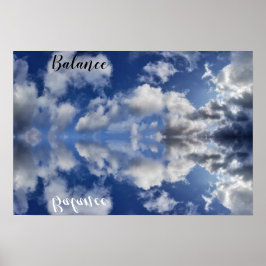 Balans van witte Cornish wolken Poster