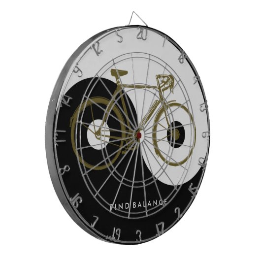 BALANS VINDEN / yin yang fiets Dartbord (Voorkant Links)