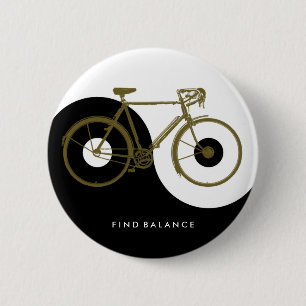 BALANS VINDEN / yin yang fiets Ronde Button 5,7 Cm