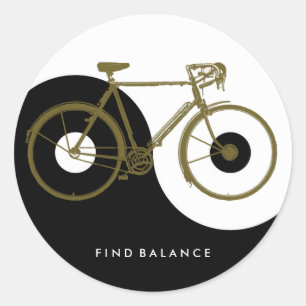 BALANS VINDEN / yin yang fiets Ronde Sticker