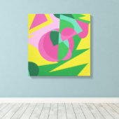 Balansactie Gele Achtergrond Canvasprint Canvas Afdruk (Insitu (Houten vloer))