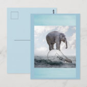 Balansend Elephant op lamp Briefkaart (Voorkant / Achterkant)