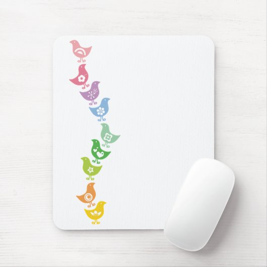 Balansende regenboogkippen - Aangepaste mousepad Muismat (Met muis)