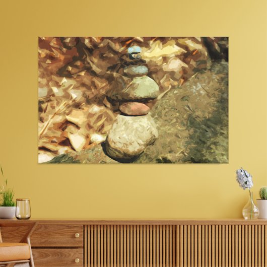 Balansende Rocks Abstract Impressionisme Canvas Afdruk (Insitu (Woonkamer))