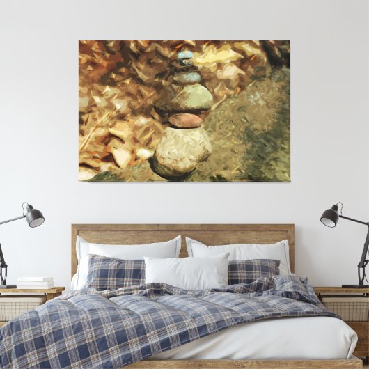 Balansende Rocks Abstract Impressionisme Canvas Afdruk (Insitu (Slaapkamer))