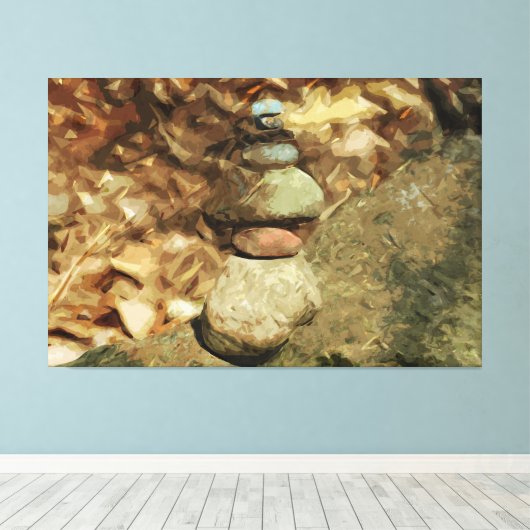 Balansende Rocks Abstract Impressionisme Canvas Afdruk (Insitu (Houten vloer))