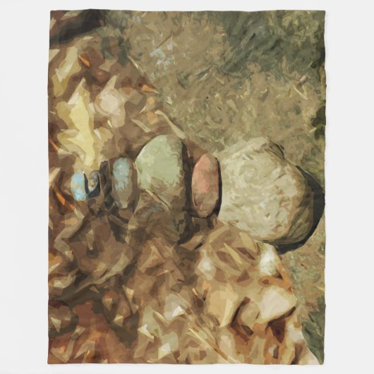 Balansende Rocks Abstract Impressionisme Fleece Deken (Voorkant)