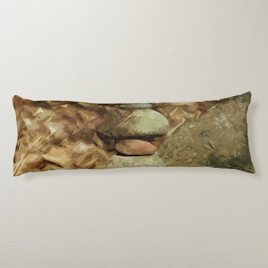 Balansende Rocks Abstract Impressionisme Lichaamskussen (Achterkant)