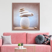 Balansende Stones Square + uw ideeën Canvas Afdruk (Insitu (Woonkamer))