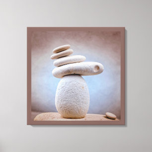 Balansende Stones Square + uw ideeën Canvas Afdruk