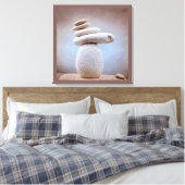 Balansende Stones Square + uw ideeën Canvas Afdruk (Insitu (Slaapkamer))