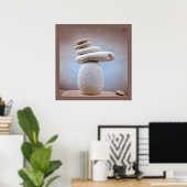 Balansende Stones Square + uw ideeën Poster (Thuiskantoor)