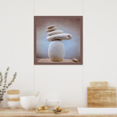 Balansende Stones Square + uw ideeën Poster (Keuken)