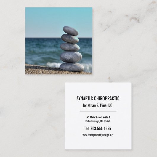 Balansstones Square Chiropractic Vierkante Visitekaartje (Voorkant / Achterkant)