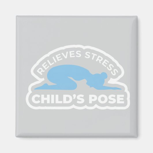 Balasana Child’s Pose • Relieves Stress Yoga Magneet (Voorkant)