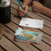 Balat Istanboel Turkije Waterverf Briefkaart