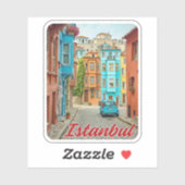 Balat Istanboel Turkije Waterverf Sticker (Vel)