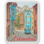 Balat Istanboel Turkije Waterverf Sticker (Voorkant)