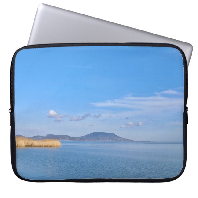 Balaton blauw laptop sleeve (Voorkant)