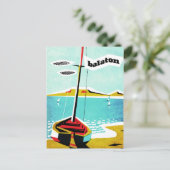 Balaton-meer, vissersboot op de kust, Hongarije Briefkaart (Staand voorkant)