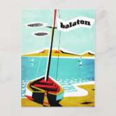 Balaton-meer, vissersboot op de kust, Hongarije Briefkaart (Voorkant)