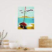 Balaton-meer, vissersboot op de kust, Hongarije Poster (Keuken)