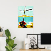 Balaton-meer, vissersboot op de kust, Hongarije Poster (Thuiskantoor)