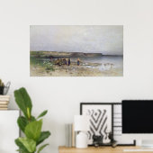 Balatonmeer met de Shore of Akarattya, 1885 Poster (Thuiskantoor)